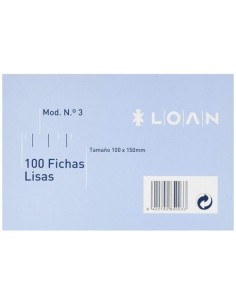PAQ 100 FICHAS LISAS Nº3 10X15CM LOAN